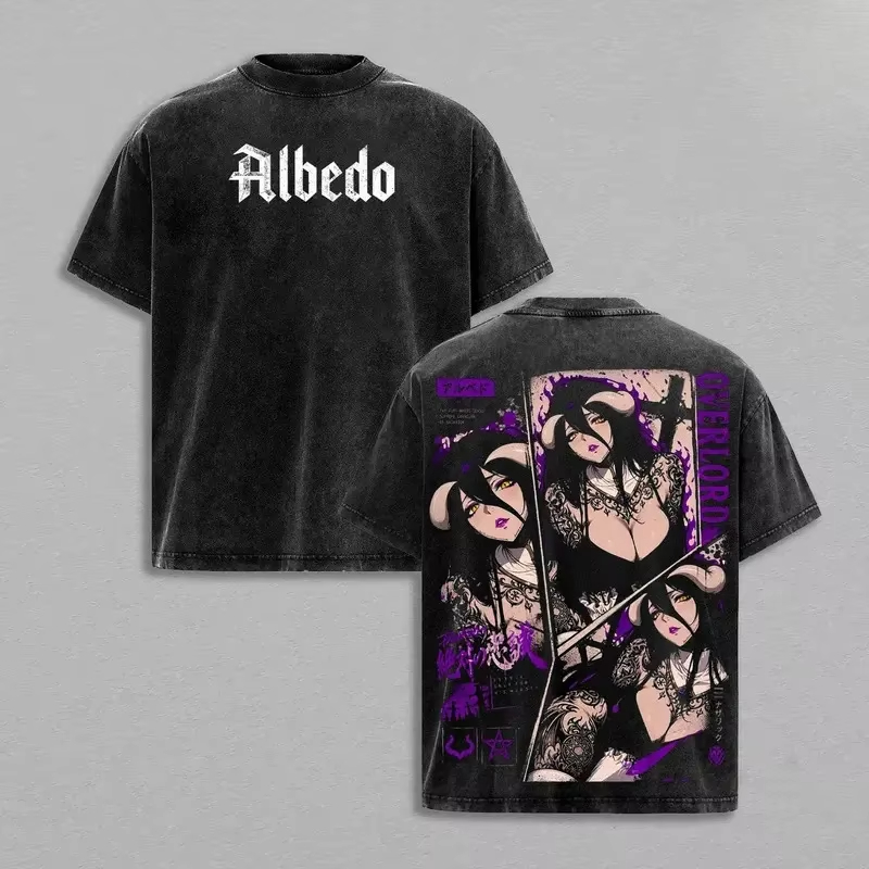 Esports Gaming T Shirt - 2026 Overlord Albedo Double Sided Vintage