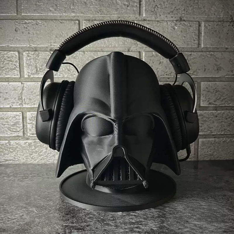 Esports Gaming Headset - Black Samurai Mask Headphone Stand Custom