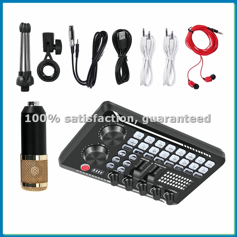 Streaming Mic Condenser - F998 Sound Card Kit,BM-800 Microphone Kit,with