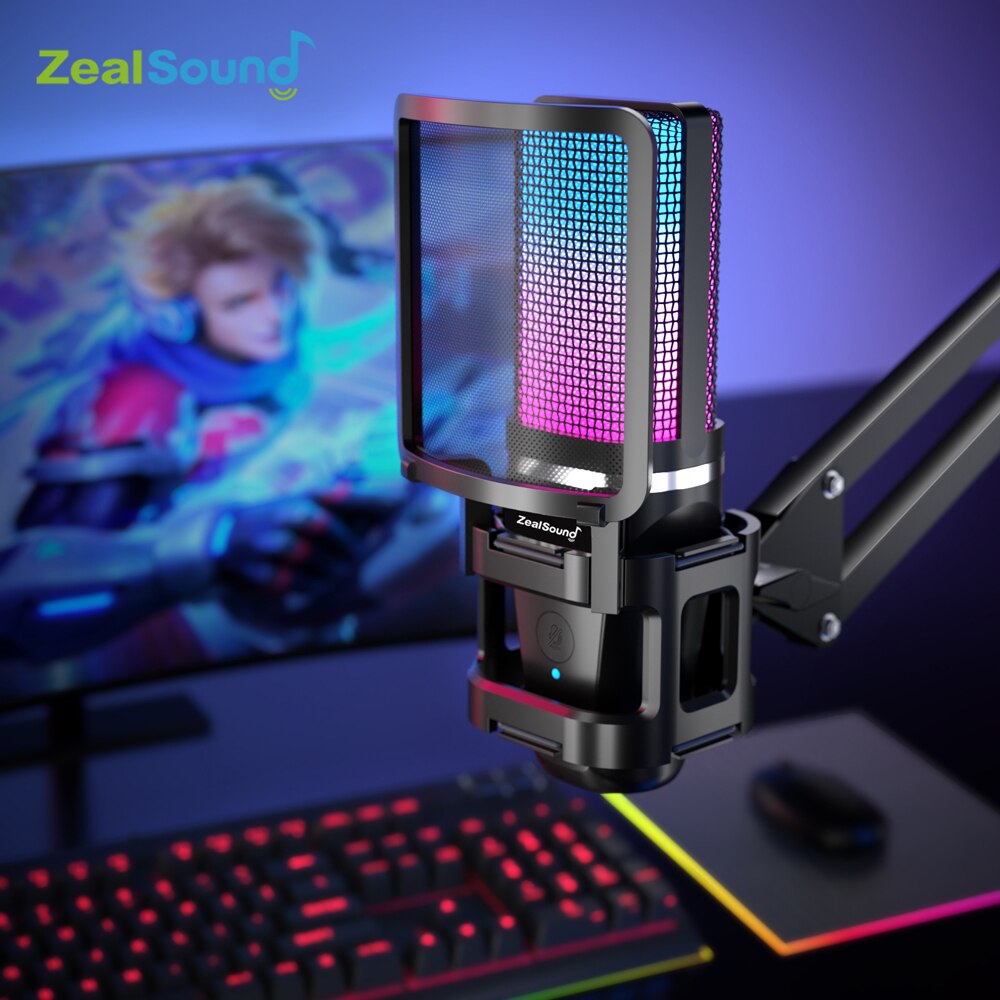 Zealsound RGB ghi âm Microphon - đánh giá và giá Streaming Mic Condenser