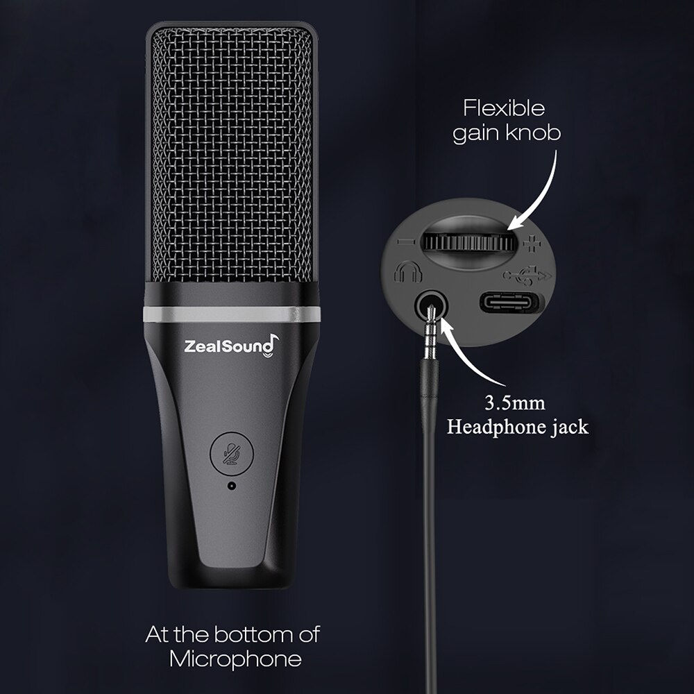 Zealsound RGB ghi âm Microphon - đánh giá và giá Streaming Mic Condenser
