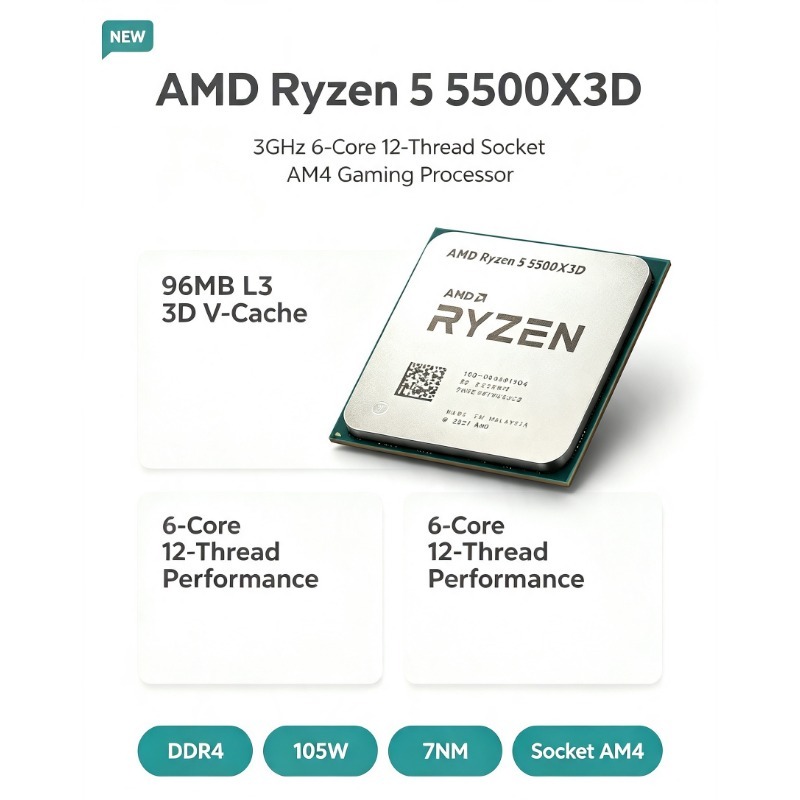 AMD Ryzen 5 5500X3D Gaming CPU - đánh giá và giá Amd Cpu Ryzen 5