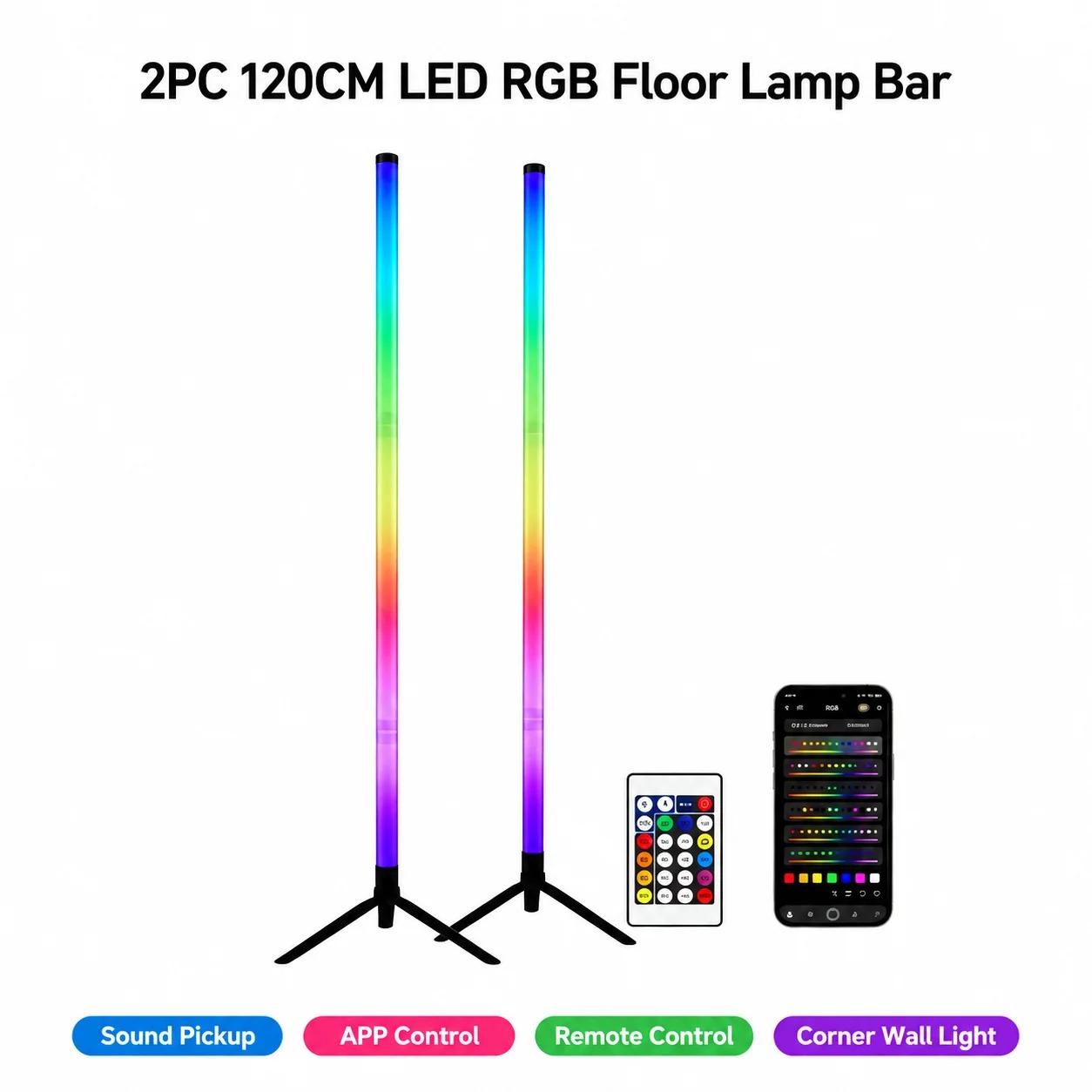 120CM RGB Corner Floor Lamp, S - đánh giá và giá Esports Gaming Setup