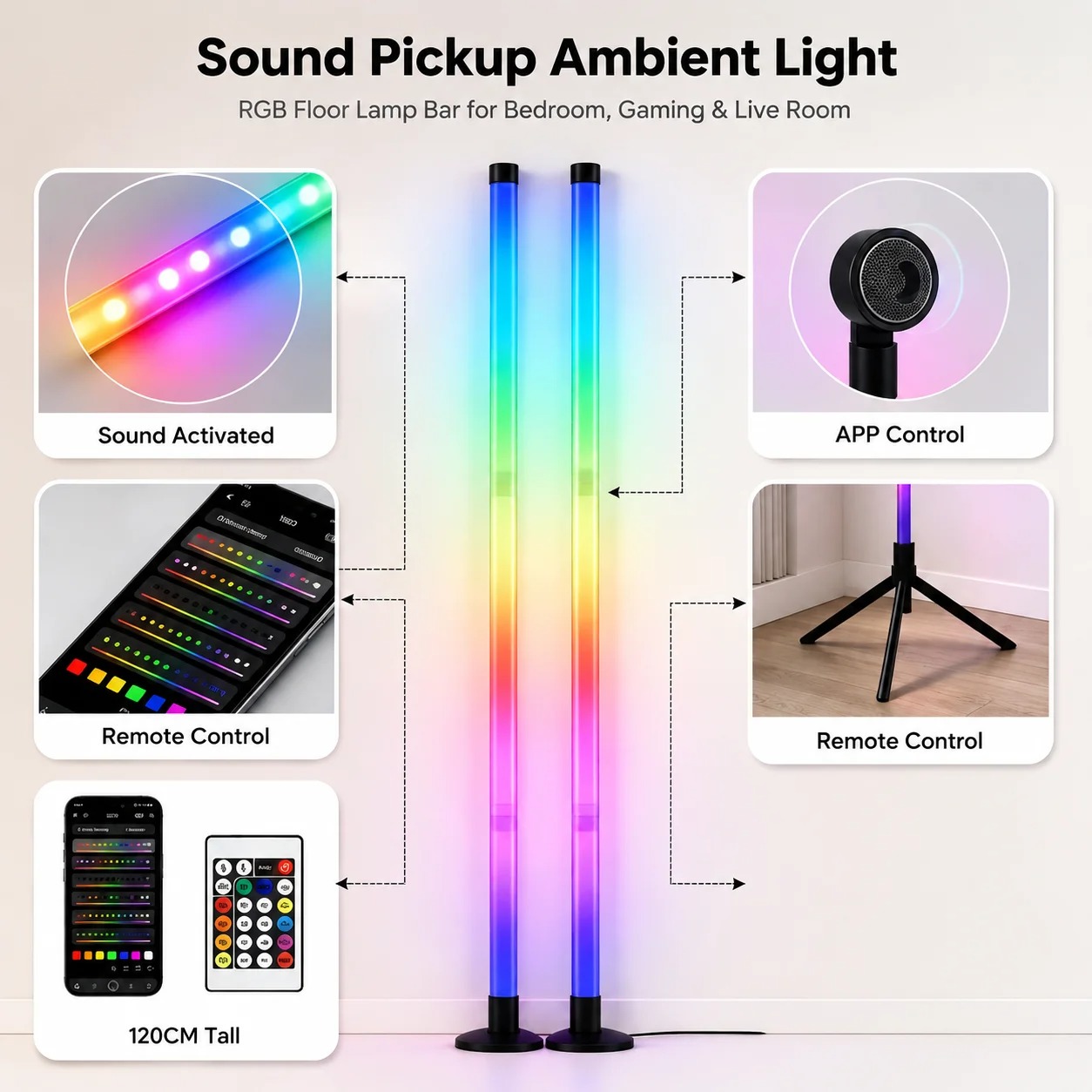 120CM RGB Corner Floor Lamp, S - đánh giá và giá Esports Gaming Setup