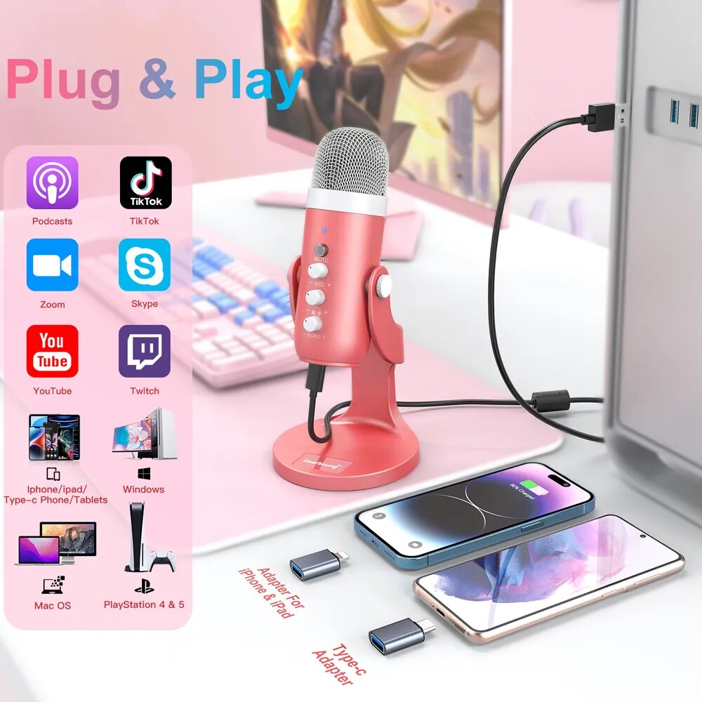 Haomuren USB Condenser Microph - đánh giá và giá Streaming Mic Condenser