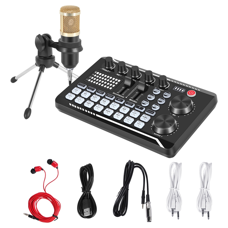 F998 Sound Card Kit,BM-800 Mic - đánh giá và giá Streaming Mic Condenser