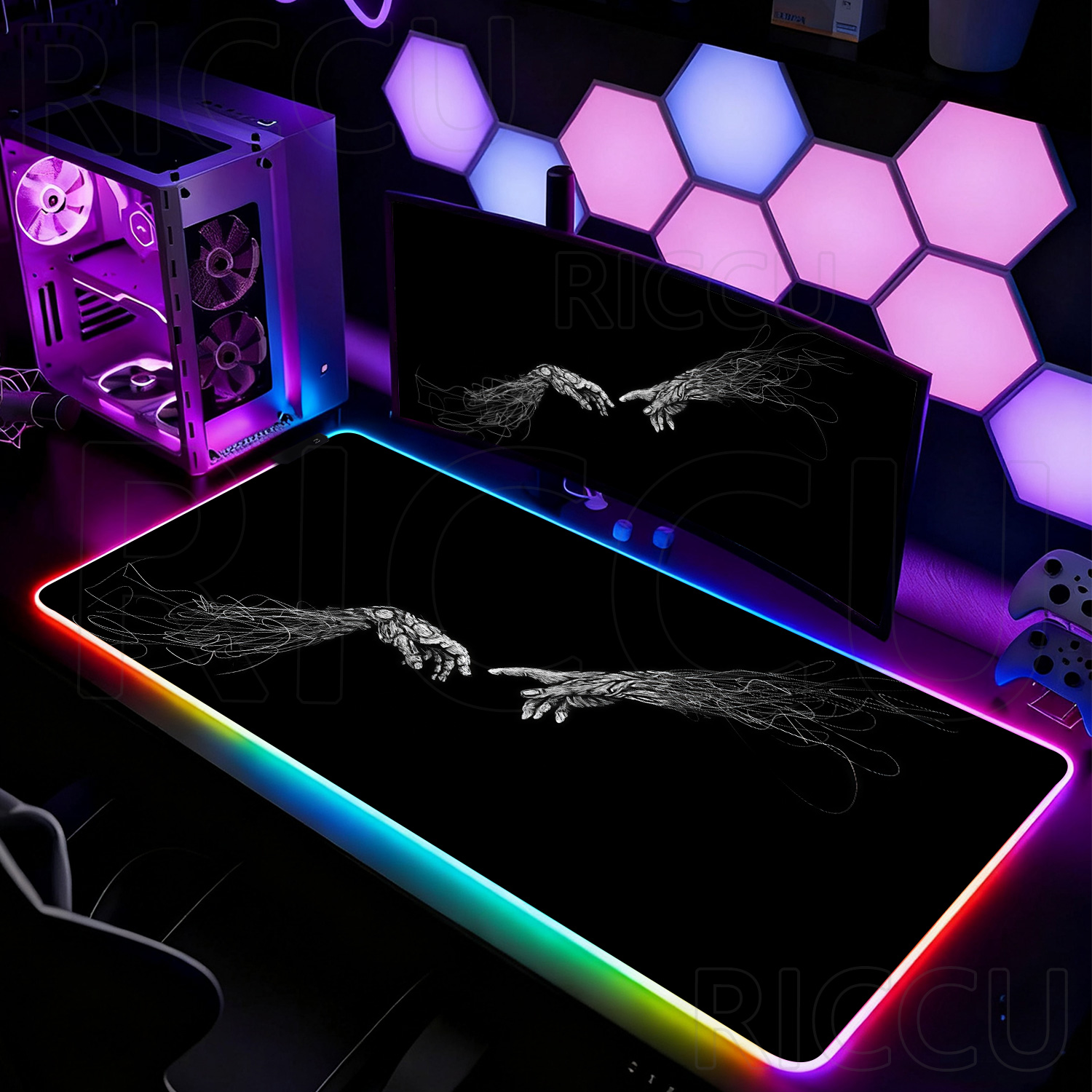 RGB XXL HD Large Black White G - đánh giá và giá Esports Gaming Setup